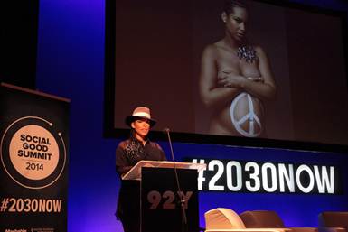 During the Social Good Summit, Alicia Keys addresses the audience on how to make positive changes that can make the world a better place. Jynwel Charitable Foundation is proud to be a partner to her newest global campaign, We Are Here.